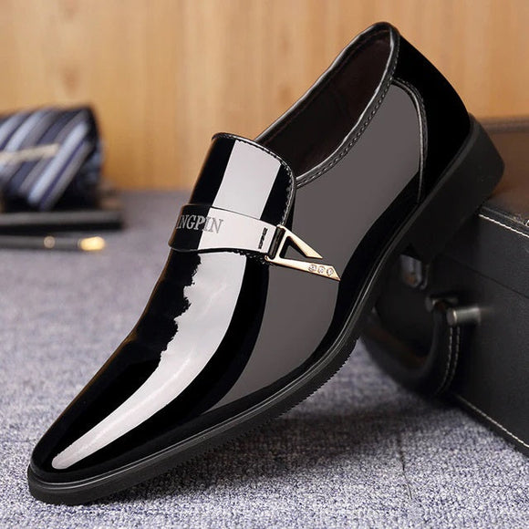 Men Leather Business Flat Shoes