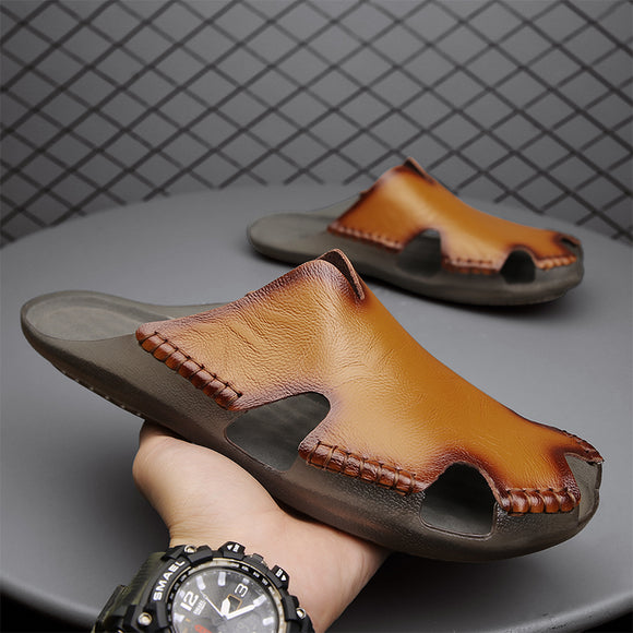 Summer Men‘s Flats Leather Slippers